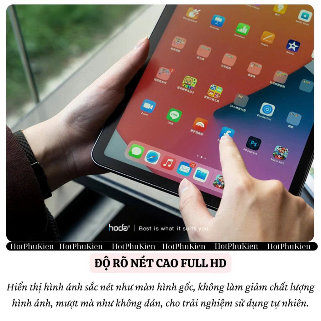 Kính Cường Lực HODA Glass Screen Cho iPad Pro / Air 6 (11 inch &amp; 13 inch – M4, M2, 2024) – Độ Cứng 9H, Full HD, Vát 2.5D - Hàng nhập khẩu