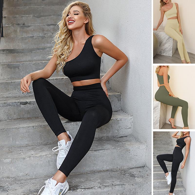 Một Trong Những Vai Áo Crop Top Nữ Liền Mạch Tập Yoga Bộ Thể Dục Thể Thao Lửng Tập Gym Quần Áo Cao Cấp Chạy Quần Legging Tập Luyện quần
