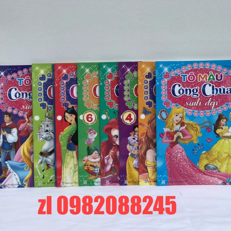 COMBO 10 cuốn Tập/vở tô màu công chúa xinh đẹp cho bé