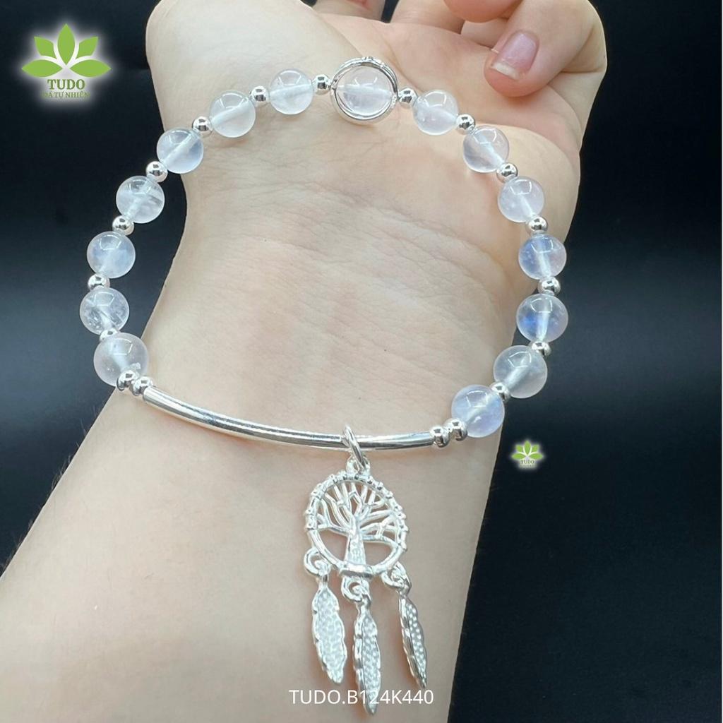 Vòng Tay Nữ Đẹp - Vòng Phong Thủy Mệnh Kim Thủy TUDO B124K440 VCBMOON Charm Dreamcatcher