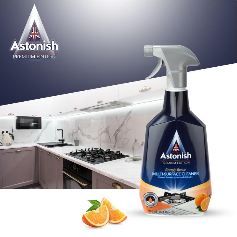 Nước lau vệ sinh bếp Astonish C6790 hương cam chai 750ml tẩy hiệu quả dầu mỡ và thức ăn bám trên mặt bếp tủ bếp, hút mùi