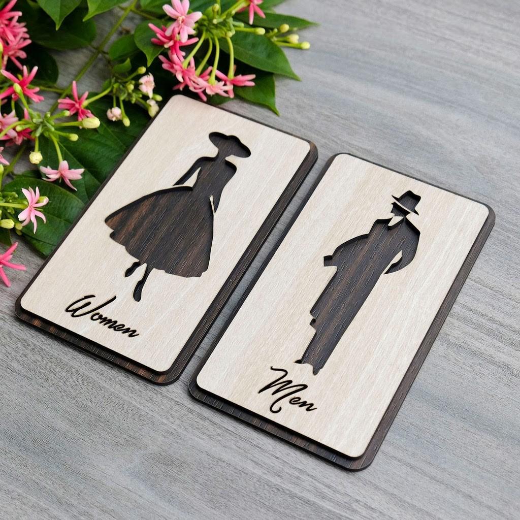 Bộ 2 bảng toilet Men/Women sang trọng - TL05