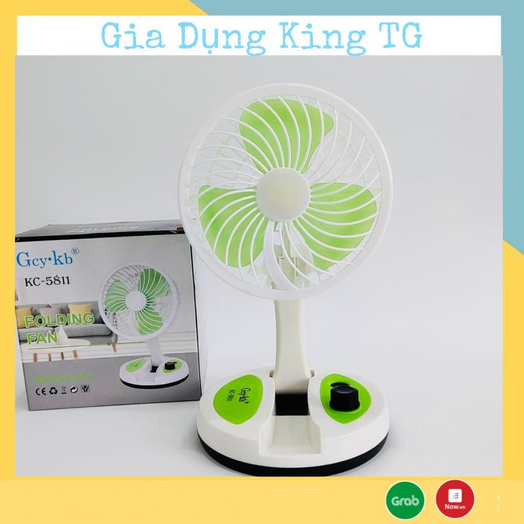 Quạt tích điện gấp gọn đa năng KC-5811 có đèn led siêu sáng,nhỏ gọn tiện dụng - King