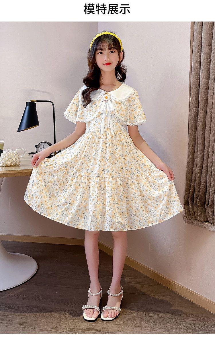 DONGSHOP Cô gái mảnh hoa đầm mùa hè mỏng bé váy trẻ em 2023 trẻ em ăn mặc cô gái tây váy công chúa