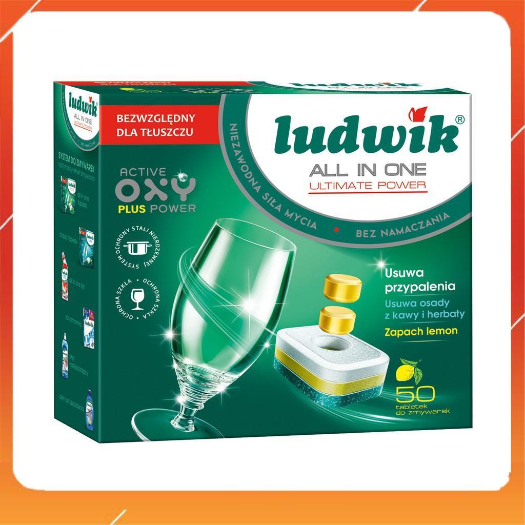 Viên rửa chén bát Ludwik All in one Ultimate hộp 50 viên