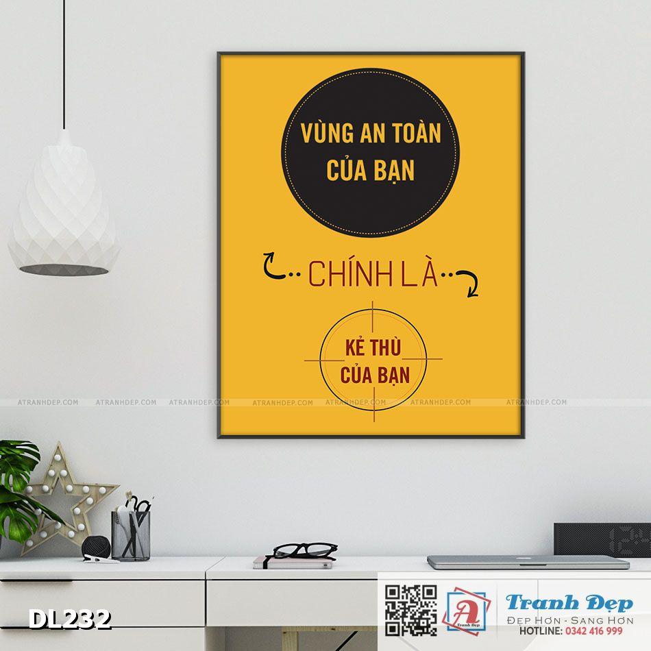 Tranh động lực trang trí phòng làm việc - Vùng an toàn của bạn chính là kẻ thù của bạn - DL232