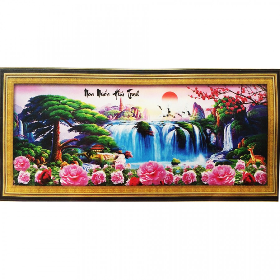 Tranh Thêu Non Nước Hữu Tình (152 x 65 cm)