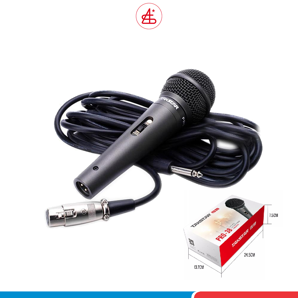 Micro karaoke có dây Takstar Pro-38, kèm dây dài 6m. Hàng chính hãng