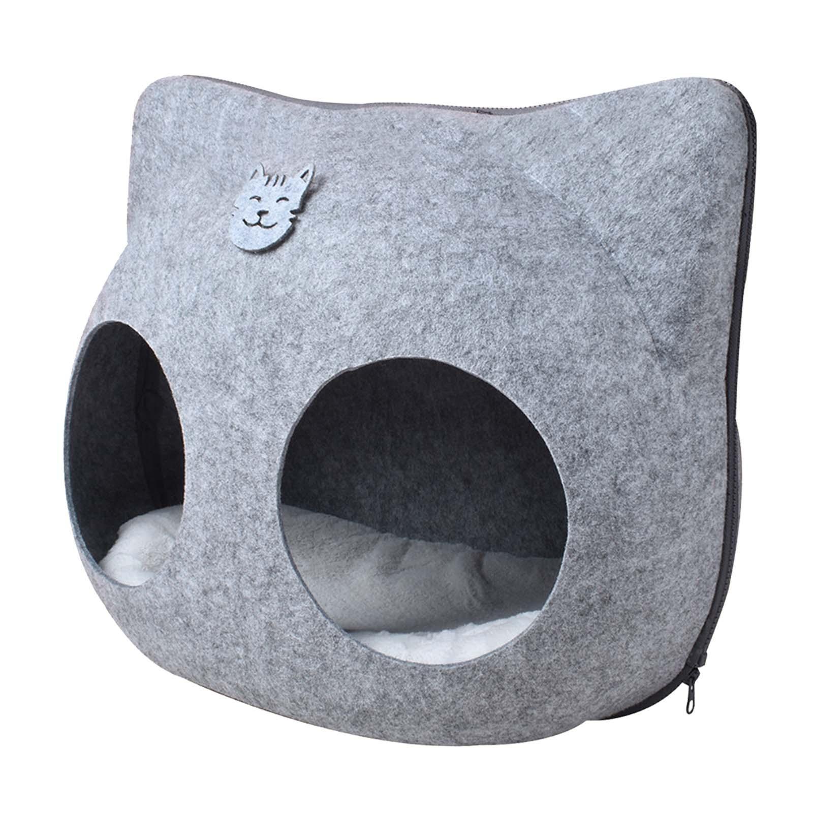 Bed Large, Enclosed Cat Bed Felt Cat Bed Cave Cat Nest Pet Bed Cat Bed Tent Comfortable Sleeping Bed for Home Kittens or Small Dogs