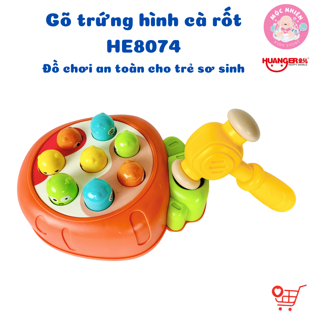 Đồ Chơi Sơ Sinh Cho Bé Từ 18 Tháng Tuổi - HUANGER HE8074 Whac-A-Mole - Gõ trứng Hình Cà Rốt