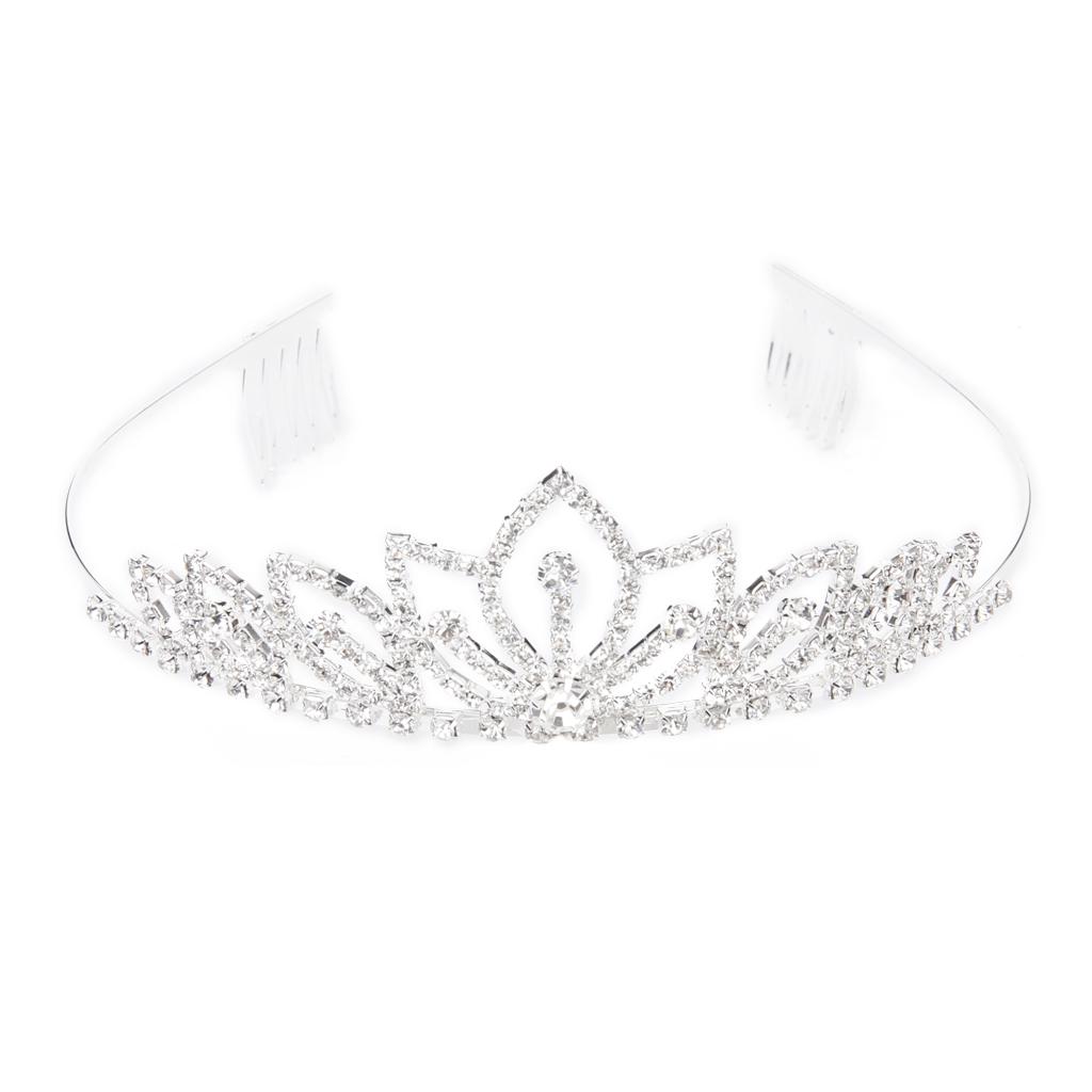 Wedding Prom Bride Bridesmaid Crystal Rhinestone Crown Tiara with Comb