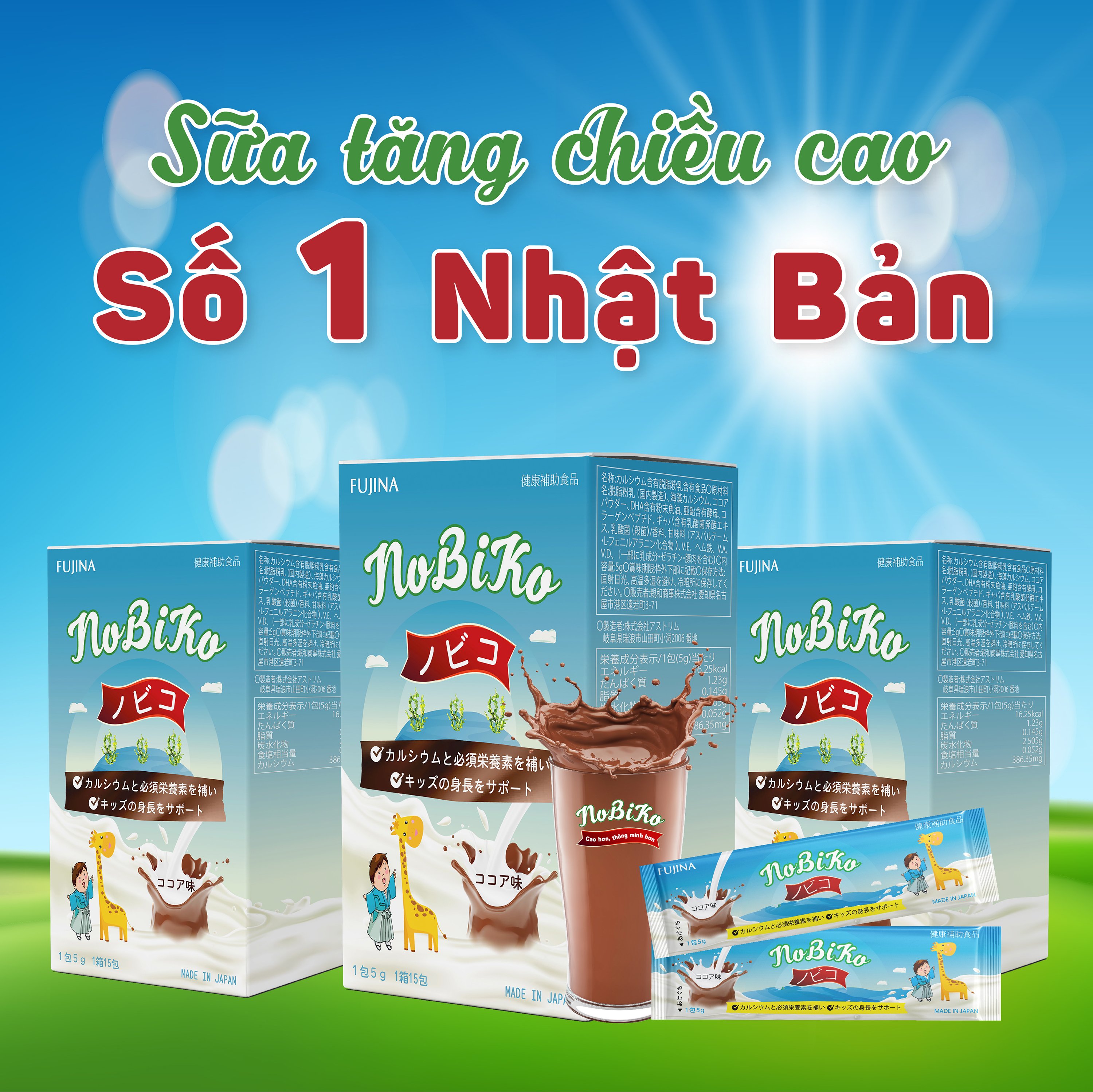 Sữa tăng chiều cao cho bé NOBIKO - Nhập khẩu Nhật Bản, HOT trên thị trường