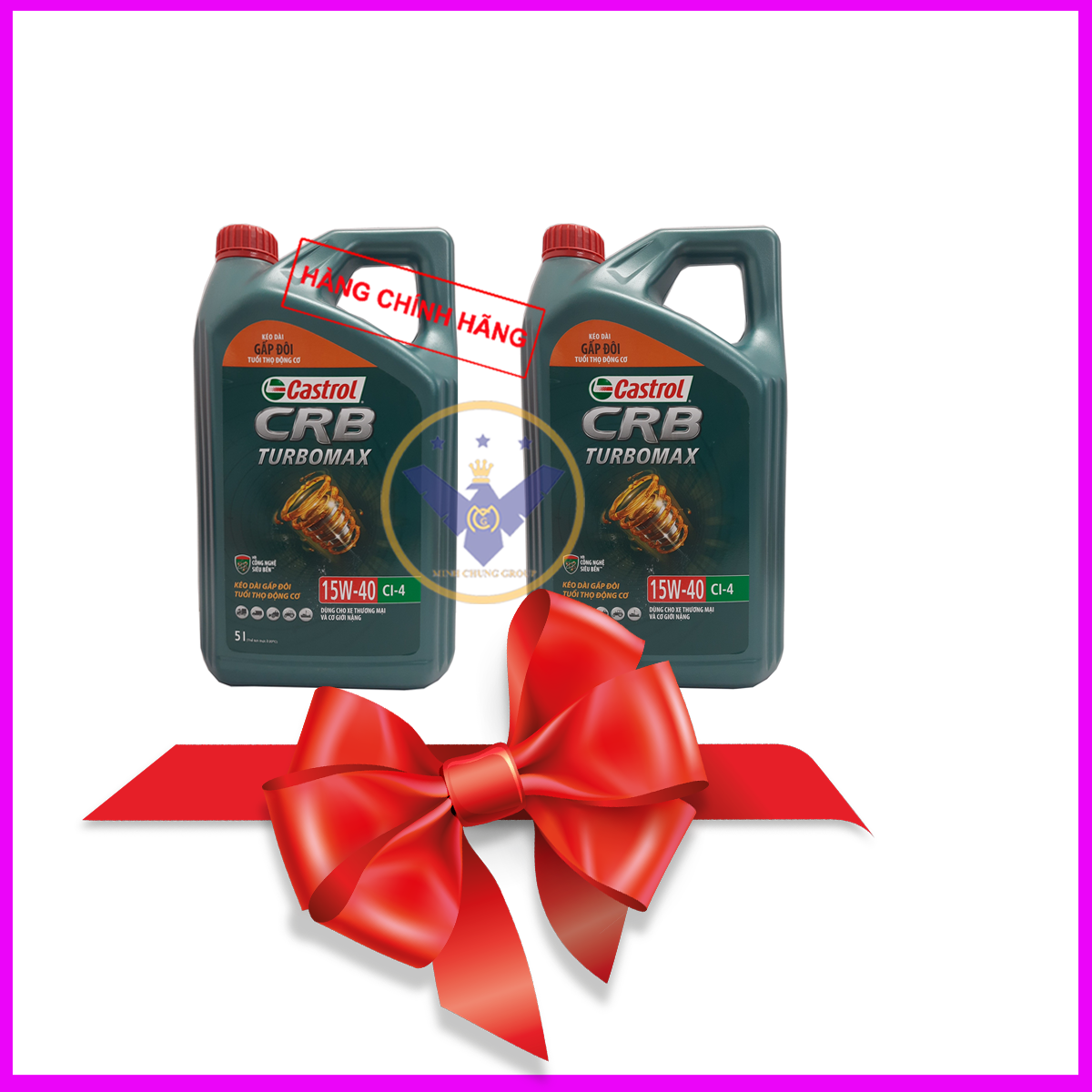 COMBO 2 Dầu nhớt ô tô Castrol CRB Turbomax 15W-40 can 5L API CI-4