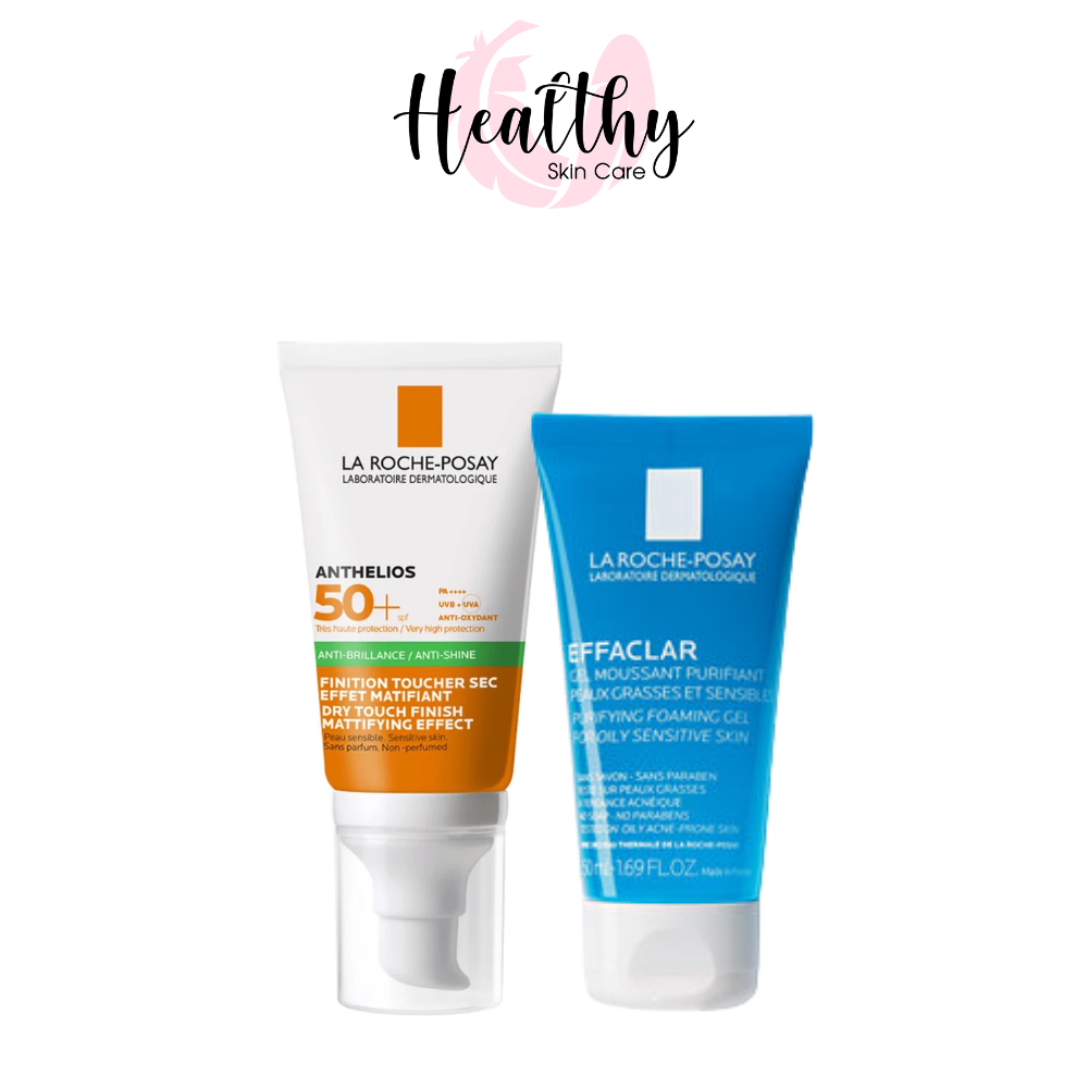Bộ sản phẩm chống nắng toàn diện và làm sạch La Roche-Posay Anthelios Dry Touch