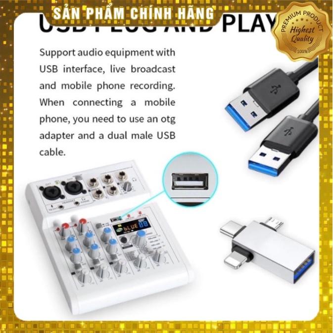 Bàn Trộn Âm Thanh Karaoke + Thu Âm Mixer E4 Bluetooth Tích Hợp 88 Hiệu Ứng