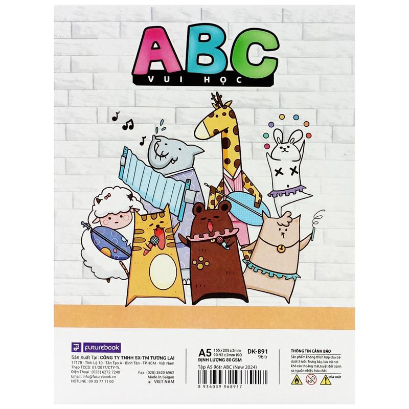 Tập Học Sinh Vui Học ABC A5 - 4 Ô Ly - 96 Trang 80gsm - futurebook DK891 (Mẫu Màu Giao Ngẫu Nhiên)