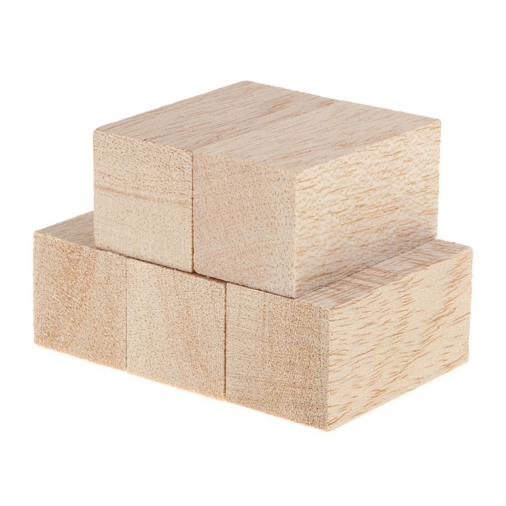25 Pieces Handmade Mini Cube Wooden Blocks Building Blocks for Crafts Or Children's Toys