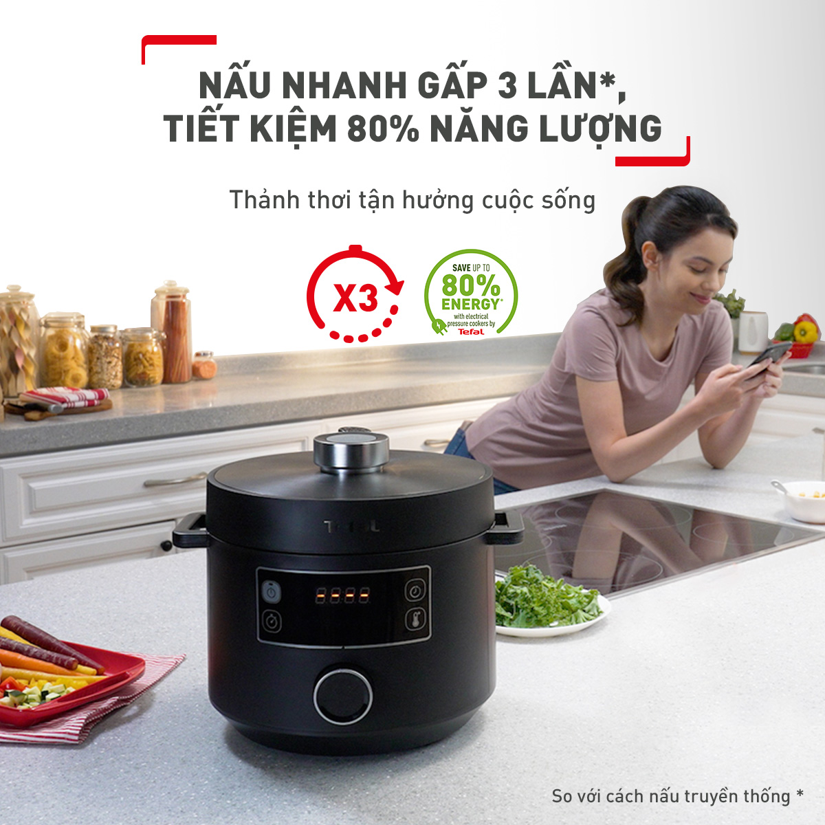 Nồi áp suất điện đa năng Tefal Turbo Cuisine 5L CY754830 - Hàng chính hãng