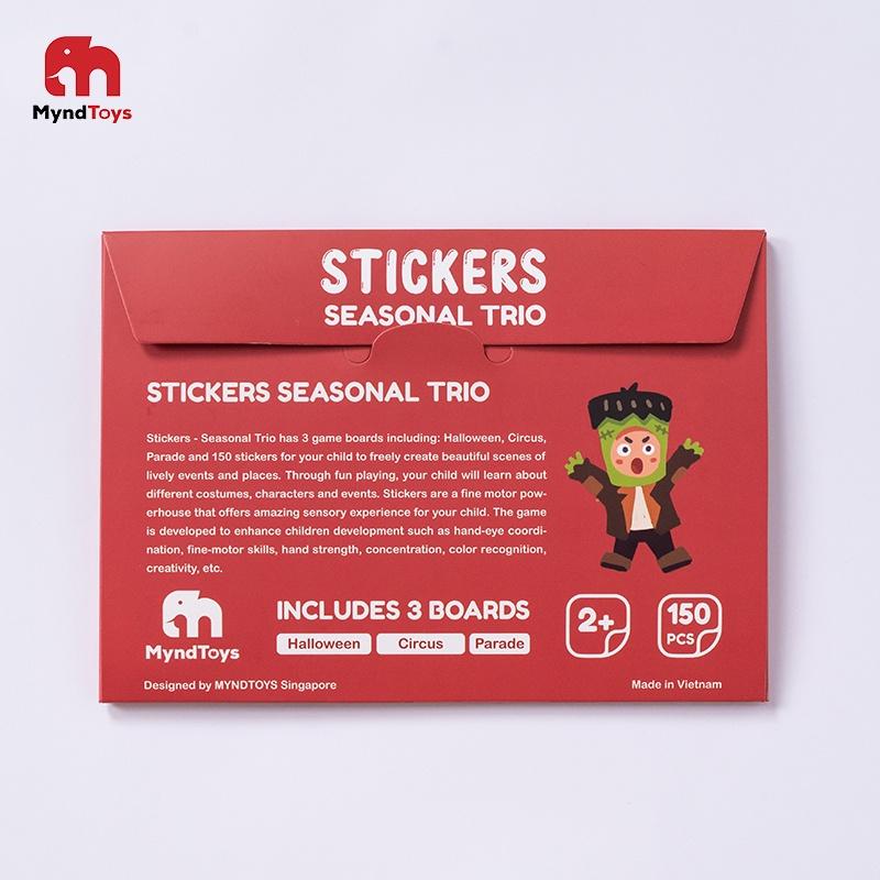 Bộ 160 Miếng Dán Stickers Myndtoys Cao Cấp 03 Chủ Đề An Toàn Cho Bé Từ 2 Tuổi