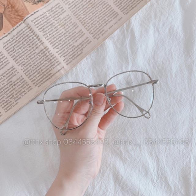 Kính gọng kim loại mắt to cao cấp