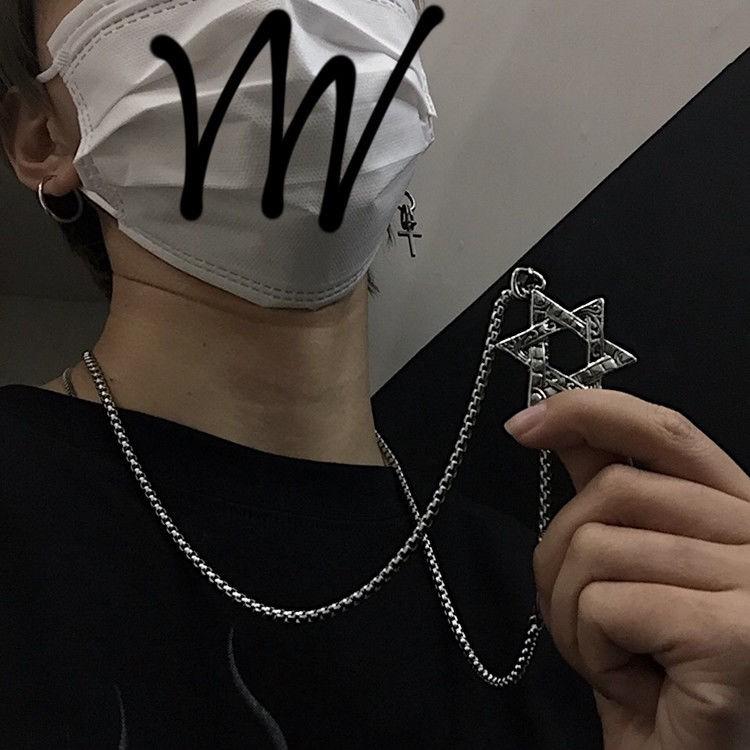Dây Chuyền Kim Loại Mặt Lục Giác Phong Cách Hip Hop