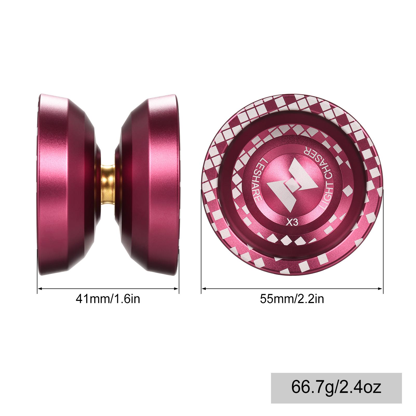 LESHARE X3 Professional Yo Yo Balls Aluminum Alloy Responsive YoYo with Unresponsive Bearing for Professionals Beginners