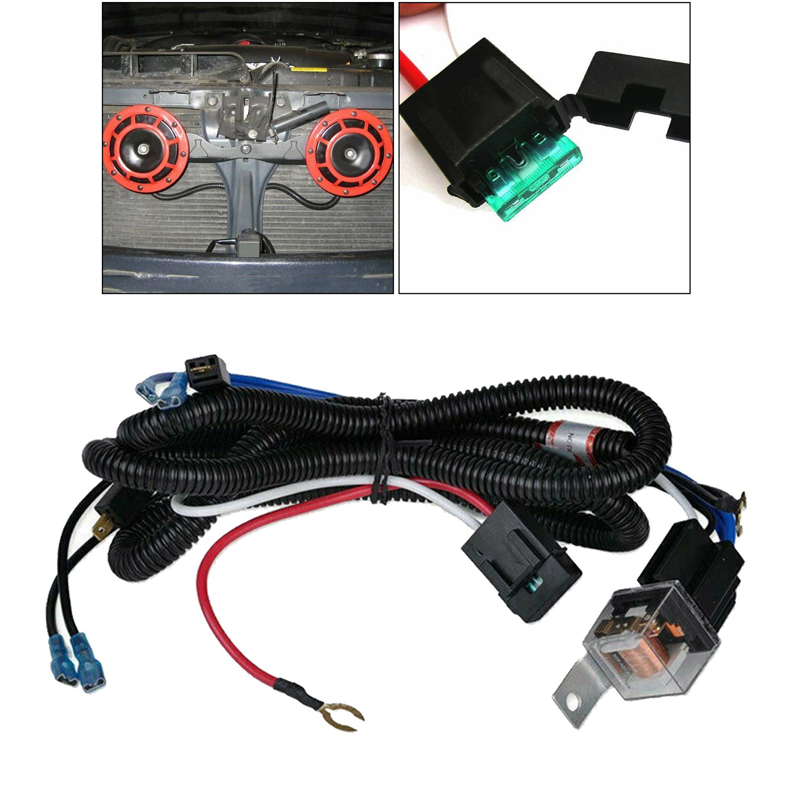 1 Set Horn Wiring Harness Relay Kit For Car Truck Grille Mount