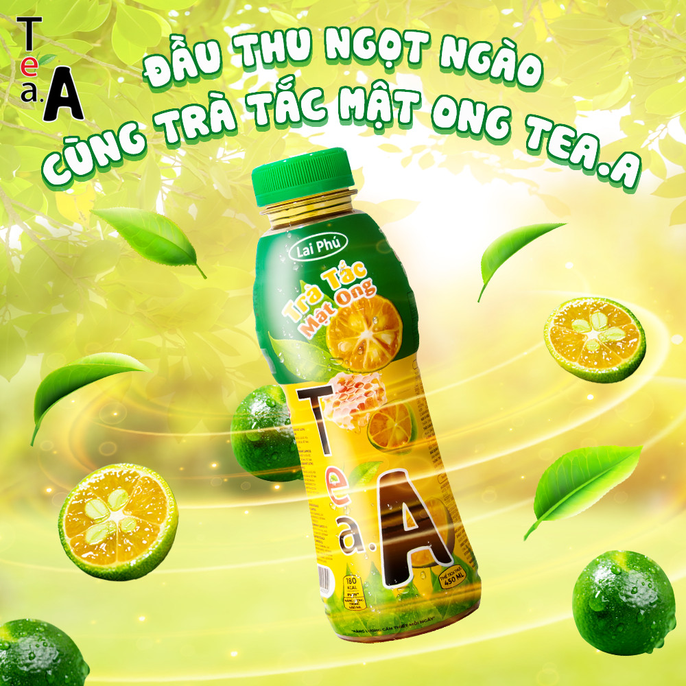 Trà Tắc Mật Ong Tea A Chai 450ml - Lốc 6 Chai