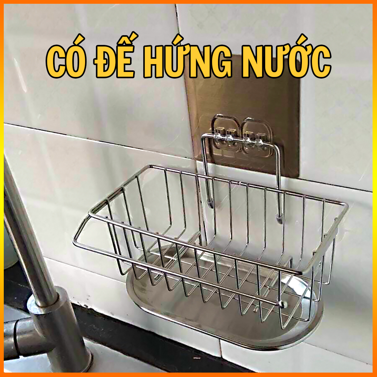 Giá đựng rẻ rửa bát có khay hứng nước Inox 304 tiện lợi