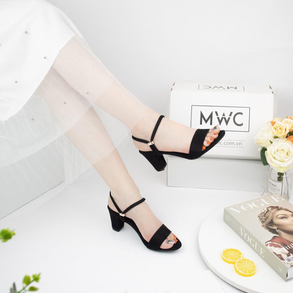 Giày cao gót nữ quai ngang đế vuông MWC NUCG- 3546