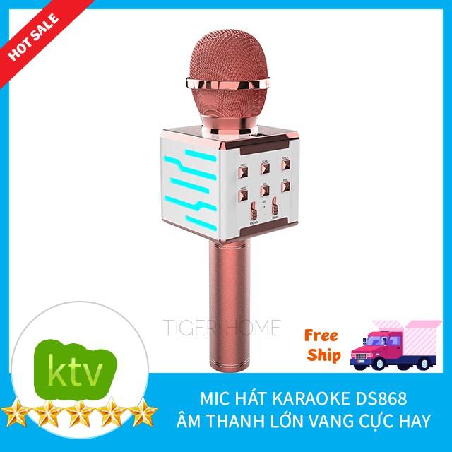 Mic Karaoke Ds 868 - 858 Kết Đa Chức năng Kết nối TV, MTB,ĐT,.....kiêm loa bluetooth- kết nối Ra Loa thùng 2021