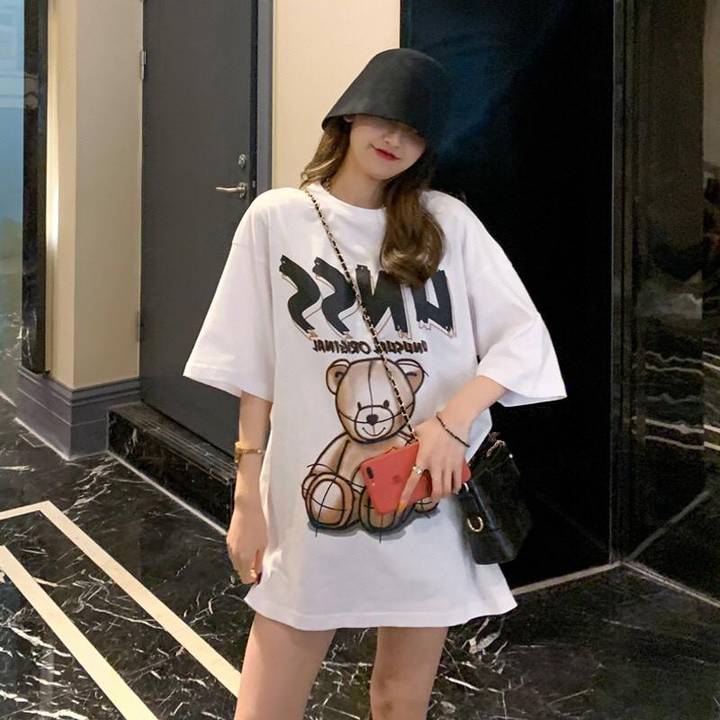 Áo Thun Nữ Màu Trắng Unisex In Hình Gấu Búp Bê ATN6331