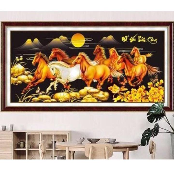 Tranh thêu mã đáo thành công nền đen LV3123 - kích thước: 84 * 46cm.