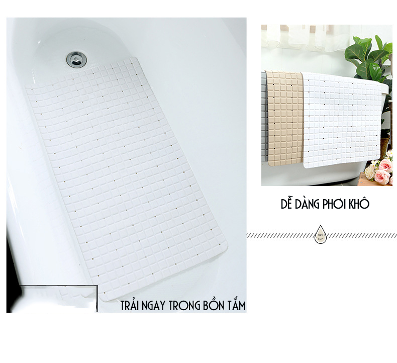 Thảm PVC Lót Sàn Nhà Tắm, chỗ chậu rửa bát nhà bếp Chống Trơn Trượt - loại mới MS11- nhiều màu