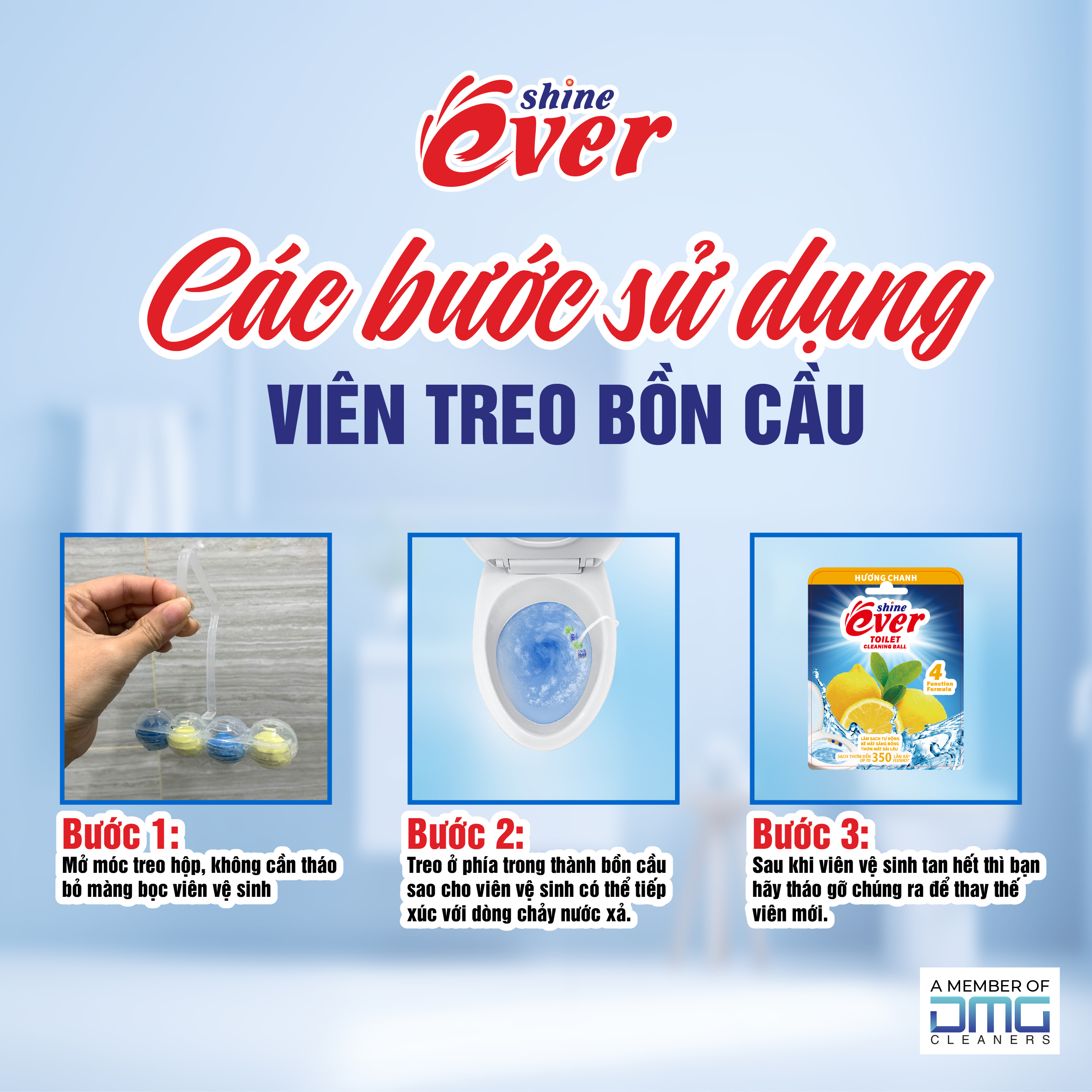 Combo 4 vỉ treo bồn cầu Evershine hương Chanh - TẶNG 1 vỉ treo hương Lavender
