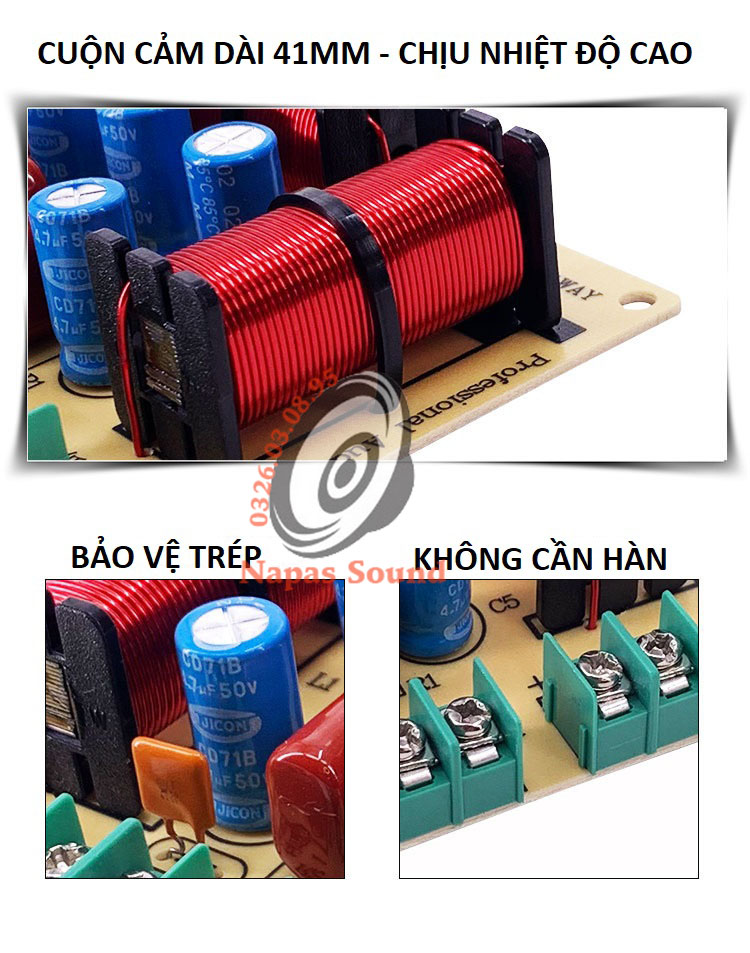 MẠCH PHÂN TẦN LOA 4 ĐƯỜNG TIẾNG - LẮP 2 BASS 1 TRUNG 1 TRÉP - PHÂN TẦN 4 LOA