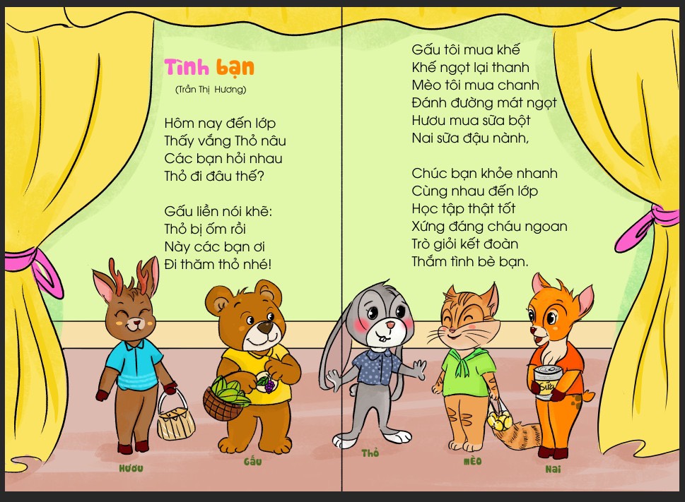 Sách Thơ Cho Bé Học Nói - Giúp bé phát triển ngôn ngữ và giao tiếp - Bìa Cứng