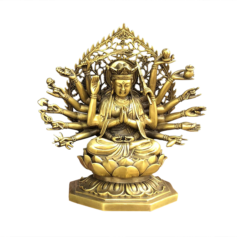 Tượng phật chuẩn đề bồ tát bằng đồng thau đồ thờ phong thủy
