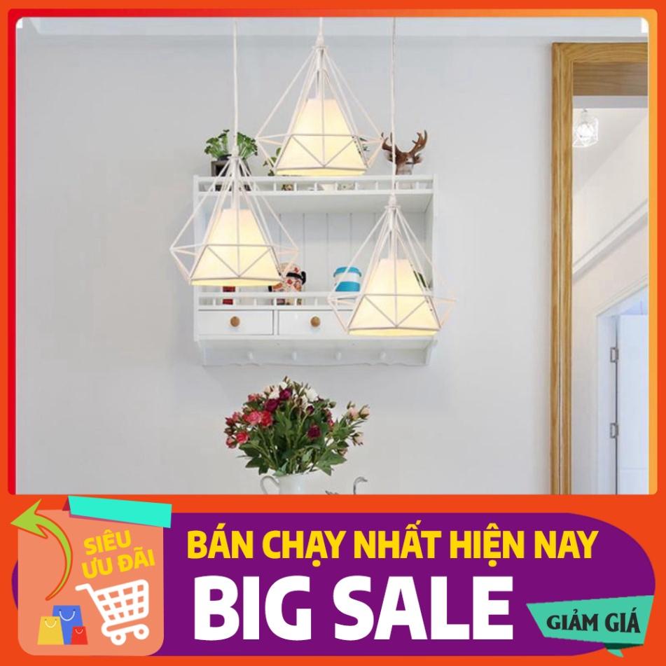 Đèn thả đơn kim cương trắng khung sắt sơn tĩnh điện phi 250-T02