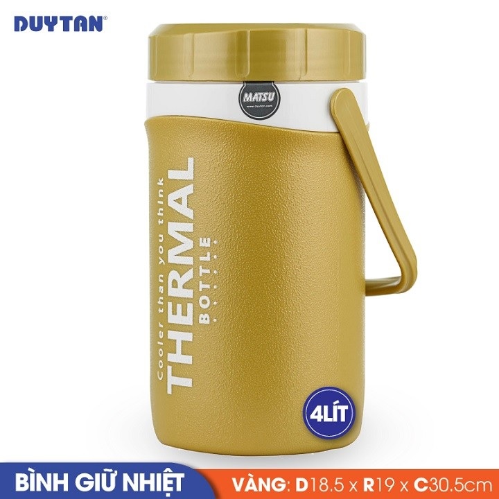 Bình giữ nhiệt nhựa Duy Tân Matsu 4 lít (18.5 x 19 x 30.5 cm) - 35346 - Giao màu ngẫu nhiên - Hàng chính hãng