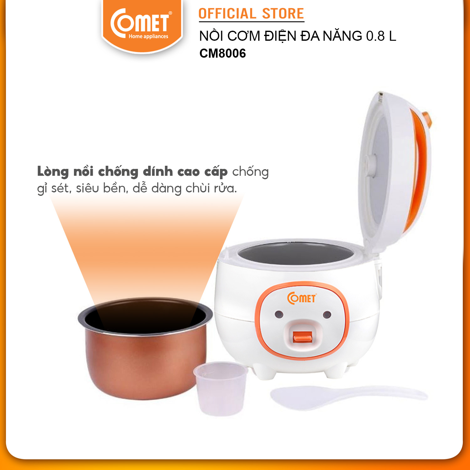 Nồi Cơm Điện Comet CM8006 - 0.8L - Hàng Chính Hãng