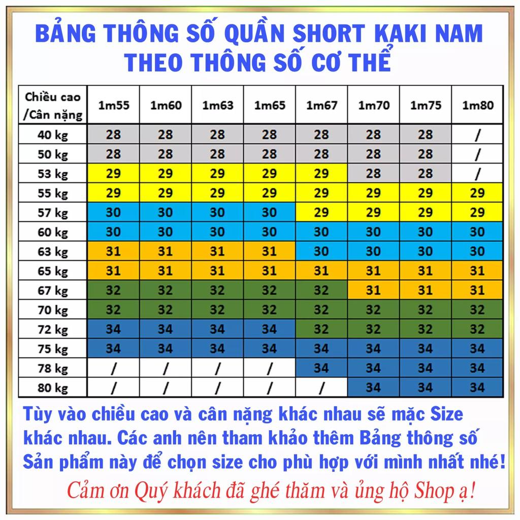 Quần Short Nam Kaki Vải Mềm Mịn Lưng Thun Co Giãn Cap Cấp SUNMEN Size Từ 40-80kg