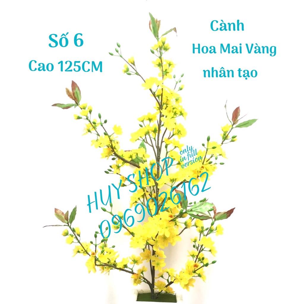 HOA TRANG TRÍ NGÀY TẾT - CÀNH HOA MAI VÀNG NHÂN TẠO 125CM