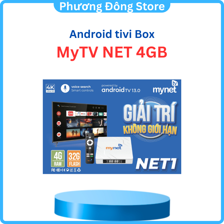 Android MyTV Net 4H Ram 4GB Rom 32GB New 2022 - Tích hợp điều khiển giọng nói, Android 10.0 cấu hình mạnh mẽ - Hàng chính hãng
