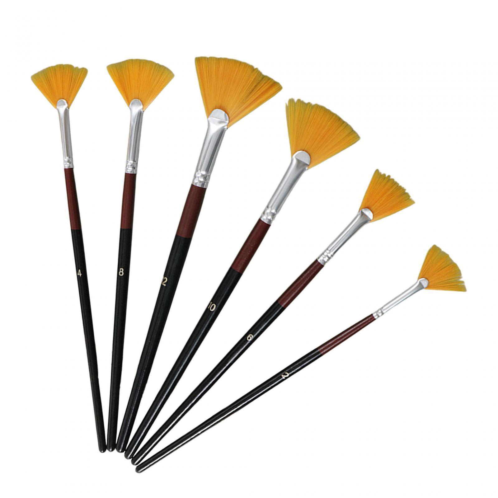 6Pcs Watercolor Paint Brush Pen Set Artists Paint Brush Set for Oil Water