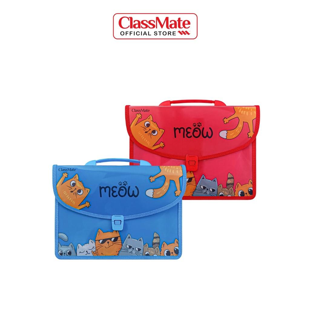 Cặp học thêm 2 ngăn CLASSMATE Thiết Kế Meow Dễ Thương, Chất Liệu Nhựa Nguyên Sinh An Toàn CL-SB310