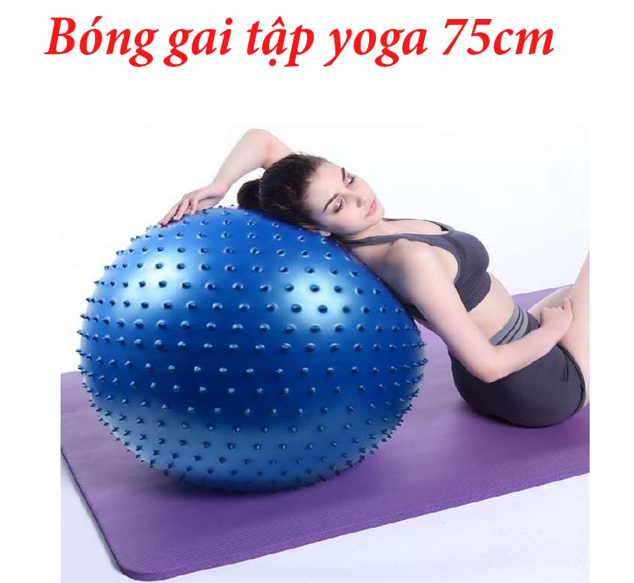 Bóng Tập Yoga Có Gai Bóng Tập Gym - Bóng Cao Cấp Có Gai 75cm Loại Cực Dày- Loại 1- Rèn Luyện Sức Khoẻ- Tặng Kèm Bơm- Hàng Chính Hãng MINIIN