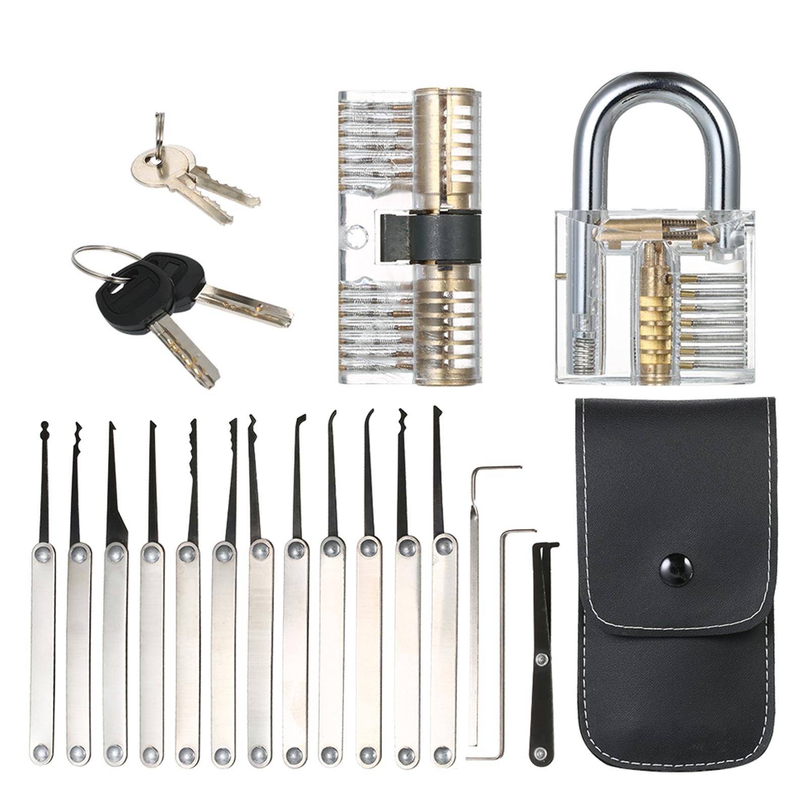 Bộ dụng cụ mở khóa với Bộ gắp 15 chiếc và một khóa huấn luyện