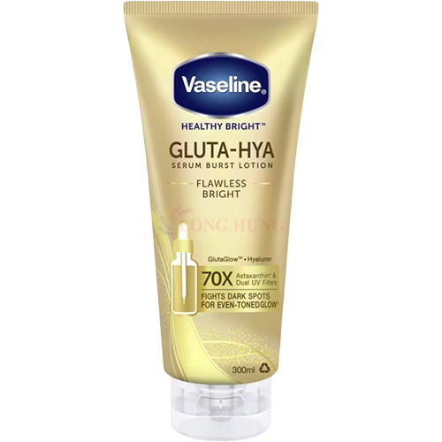 Sữa dưỡng thể ban ngày Vaseline Gluta-Hya Serum Burst UV Lotion Flawless Bright (300ml/330ml) - Hàng chính hãng