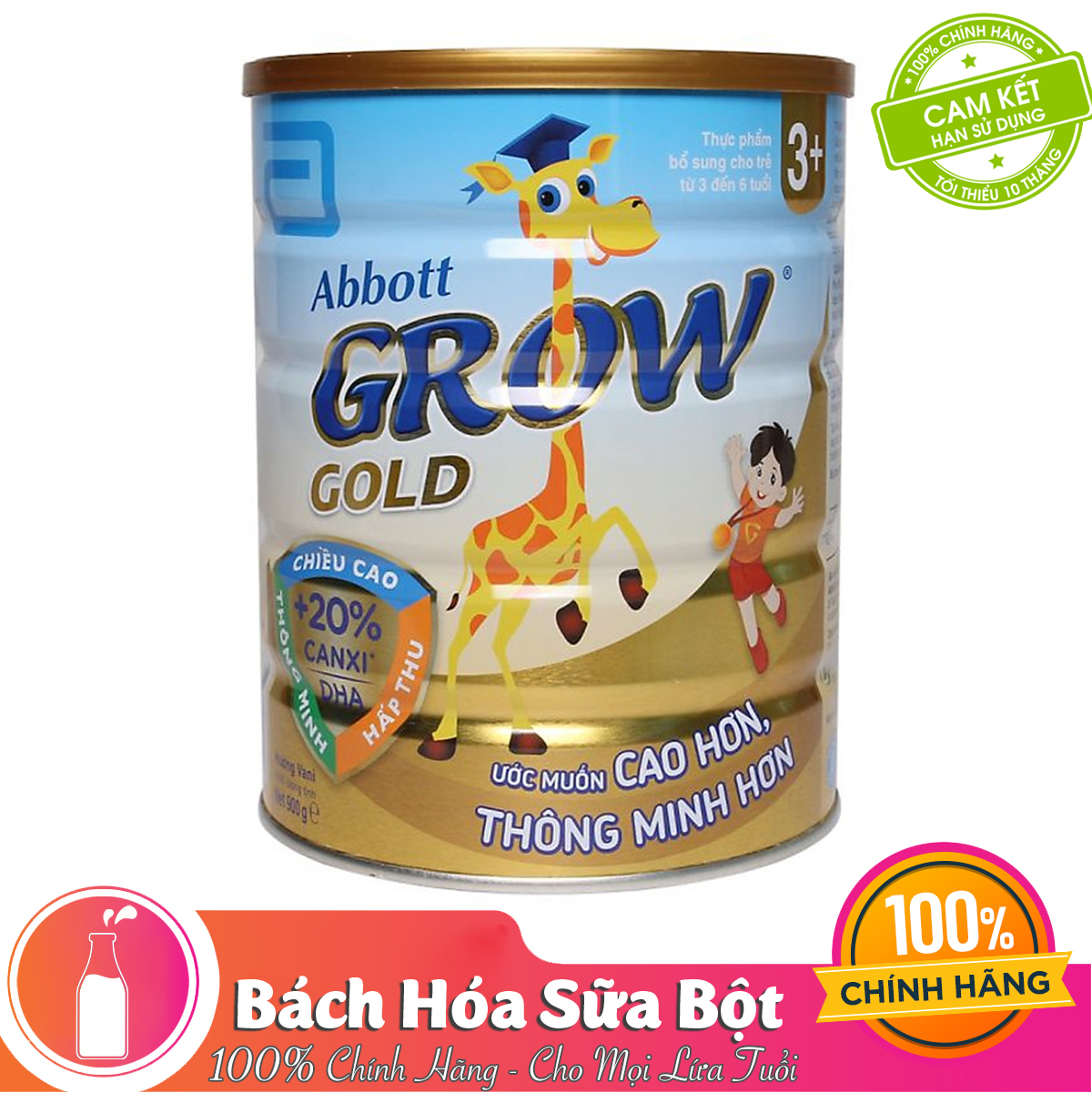 Sữa Bột Abbott Grow Gold 3+ cho trẻ từ 3 - 6 tuổi (900g)